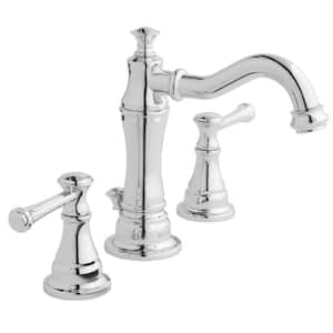 Warnick 8 in. Widespread Double-Handle Bathroom Faucet in Polished Chrome