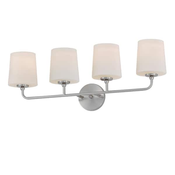 Bristol 28. 5 in. 4-Light Satin Nickel Bath Vanity Light