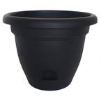 Lucca 6.75 in. Black Plastic Self-Watering Planter with Saucer