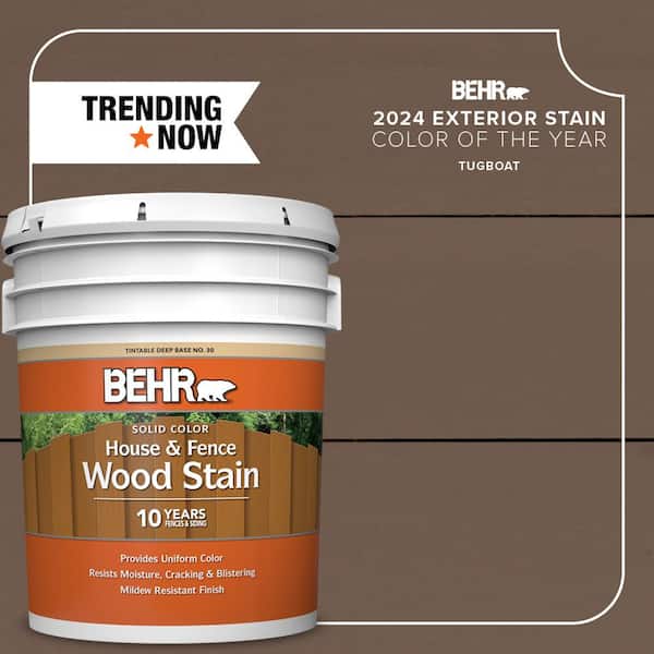 BEHR 5 gal. #SC-141 Tugboat Solid Color House and Fence Exterior Wood Stain