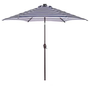 8.7 ft. Steel Push Button Patio Umbrella in Blue