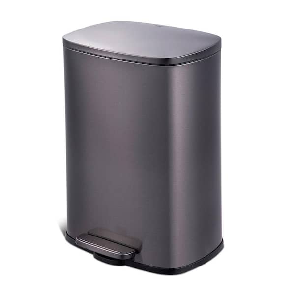 Genuine Joe 13.5 Gal. Black Round Top Pedal Trash Can GJO58890