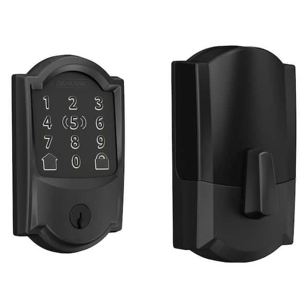 Schlage Camelot Matte Black Encode Plus Smart Wi-Fi Door Lock with Alarm