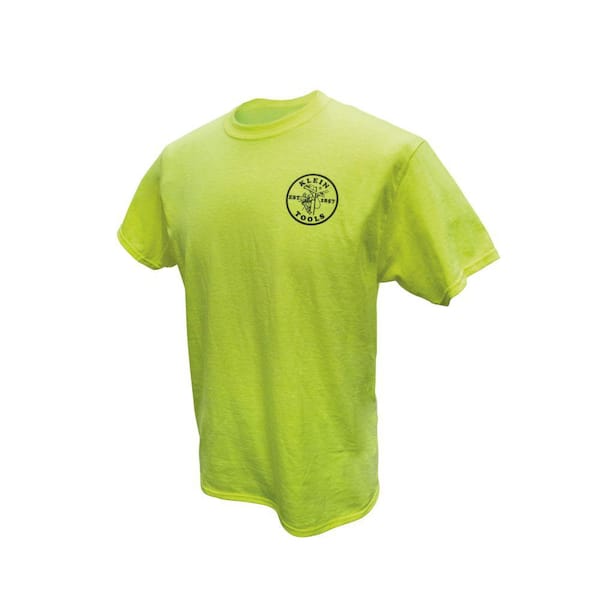 Klein Tools Men's Size Small High Visibility Green Cotton/Poly Short Sleeved T-Shirt