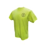 Men's Size Large High Visibility Green Cotton/Poly Short Sleeved T-Shirt