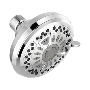 6-Spray 4.4 in. Single Wall Mount Fixed Shower Head in Chrome