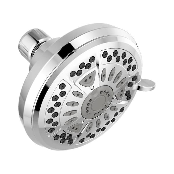 Delta 6-Spray Patterns 1.75 GPM 4.38 in. Wall Mount Fixed Shower Head in Chrome