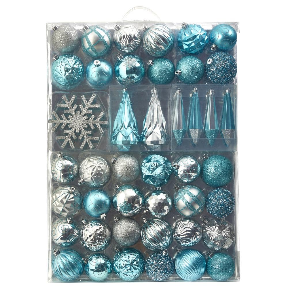 Christmas Shatterproof Night Blue Bauble 8cm Pack of 6