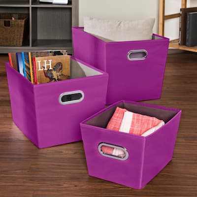 Purple Fabric Cube Storage Bins Cube Storage The Home Depot