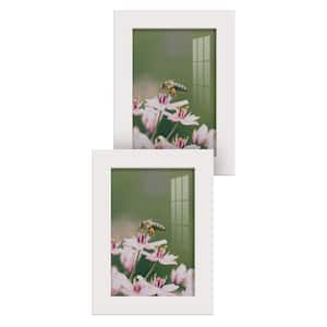 Modern 5 in. x 7 in. White Picture Frame (Set of 2)