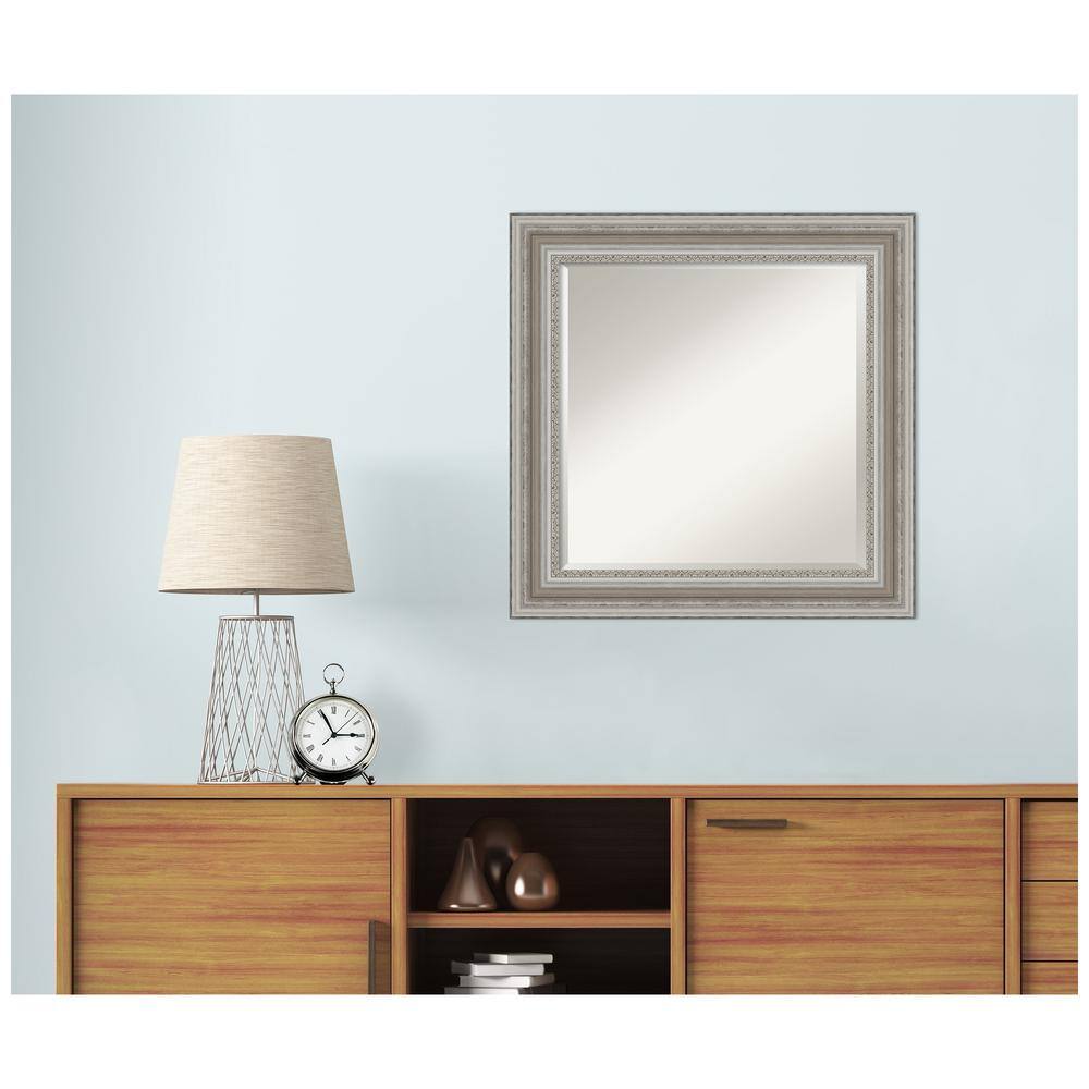 Parlor Silver Beveled Glass Bathroom Vanity Mirror