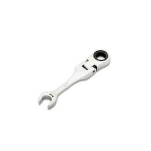 3/8 in. 90-Tooth 12 Point SAE Stubby Flex Ratcheting Combination Wrench