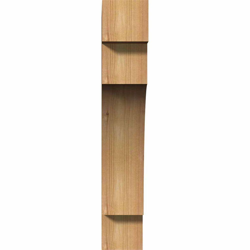 Western Red Cedar Smooth Mediterranean Corbel, 20" Height
