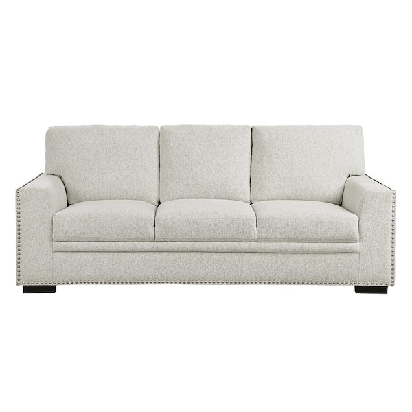 Lazzara Driggs 84 in. W Straight Arm Chenille Rectangle Sofa in. Beige