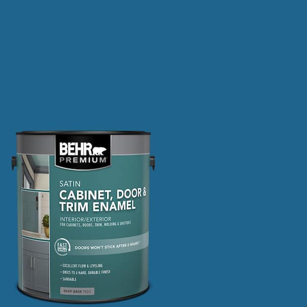 BEHR PREMIUM 1 gal. #MQ5-57 Traditional Blue Satin Enamel Interior/Exterior Cabinet, Door & Trim Paint