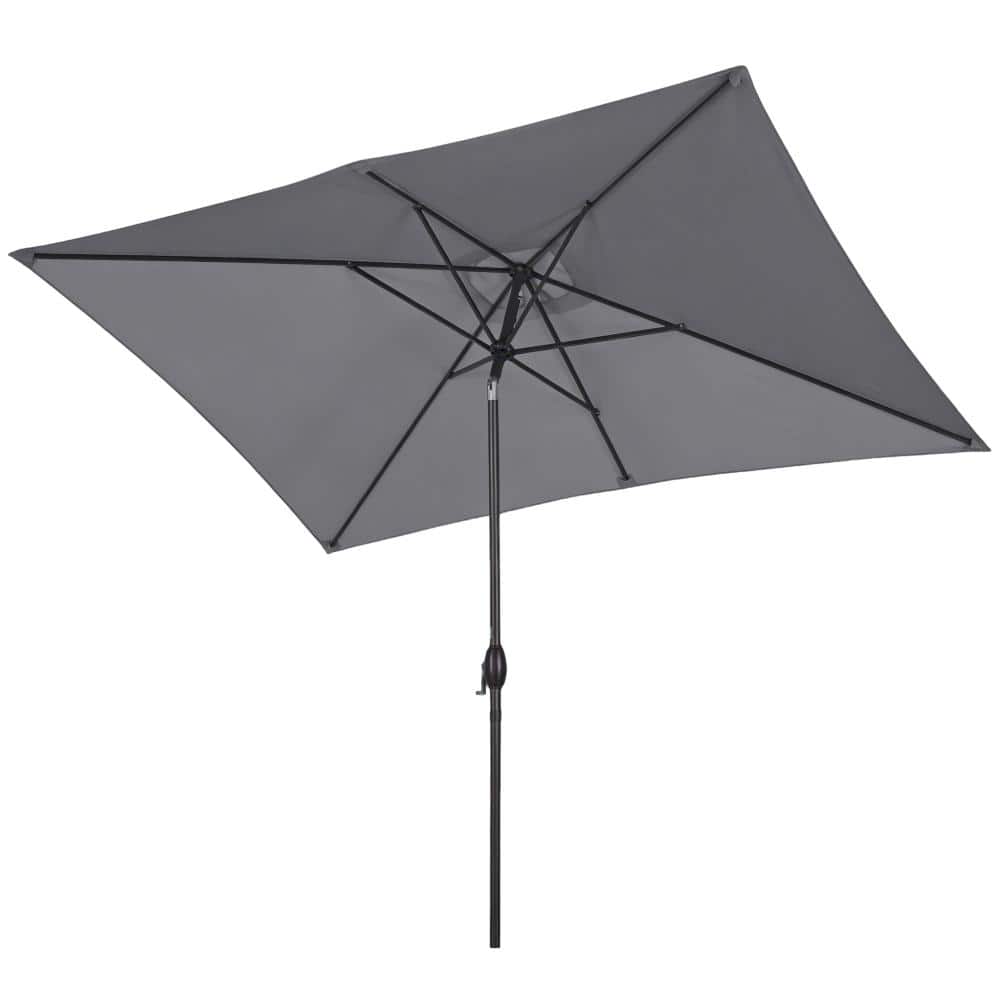 6.5x10 ft Gray Rectangular Patio Umbrella with Crank Tilt Waterproof Wind-Resistant Market Umbrella for Pool Backyard price history on PriceWatchPro