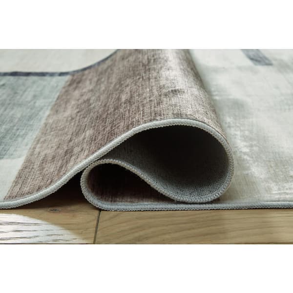Larkport 5 ft. x  7 ft. Beige/Brown Abstract Washable Area Rug