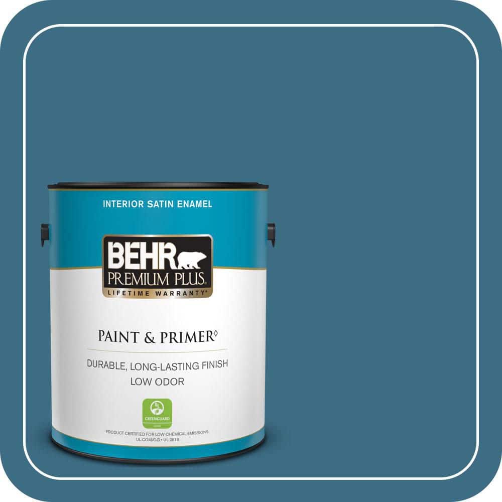 1 gal. #S490-6 Bering Wave Satin Enamel Low Odor Interior Paint & Primer price history on PriceWatchPro