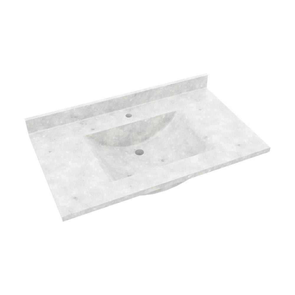 Ice Composite Stone 37'' Single Bathroom Vanity Top with Sink
