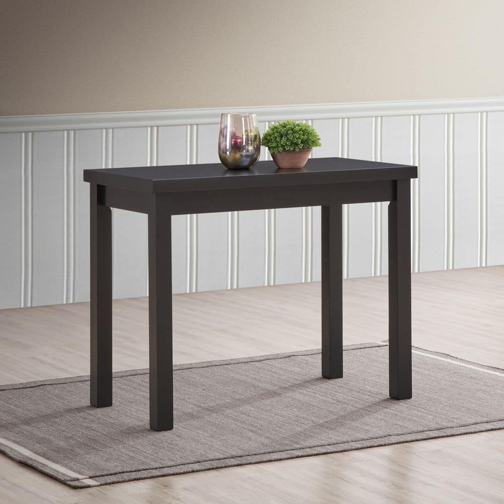 Antique Black Rectangular Wood Counter Height Bar Table