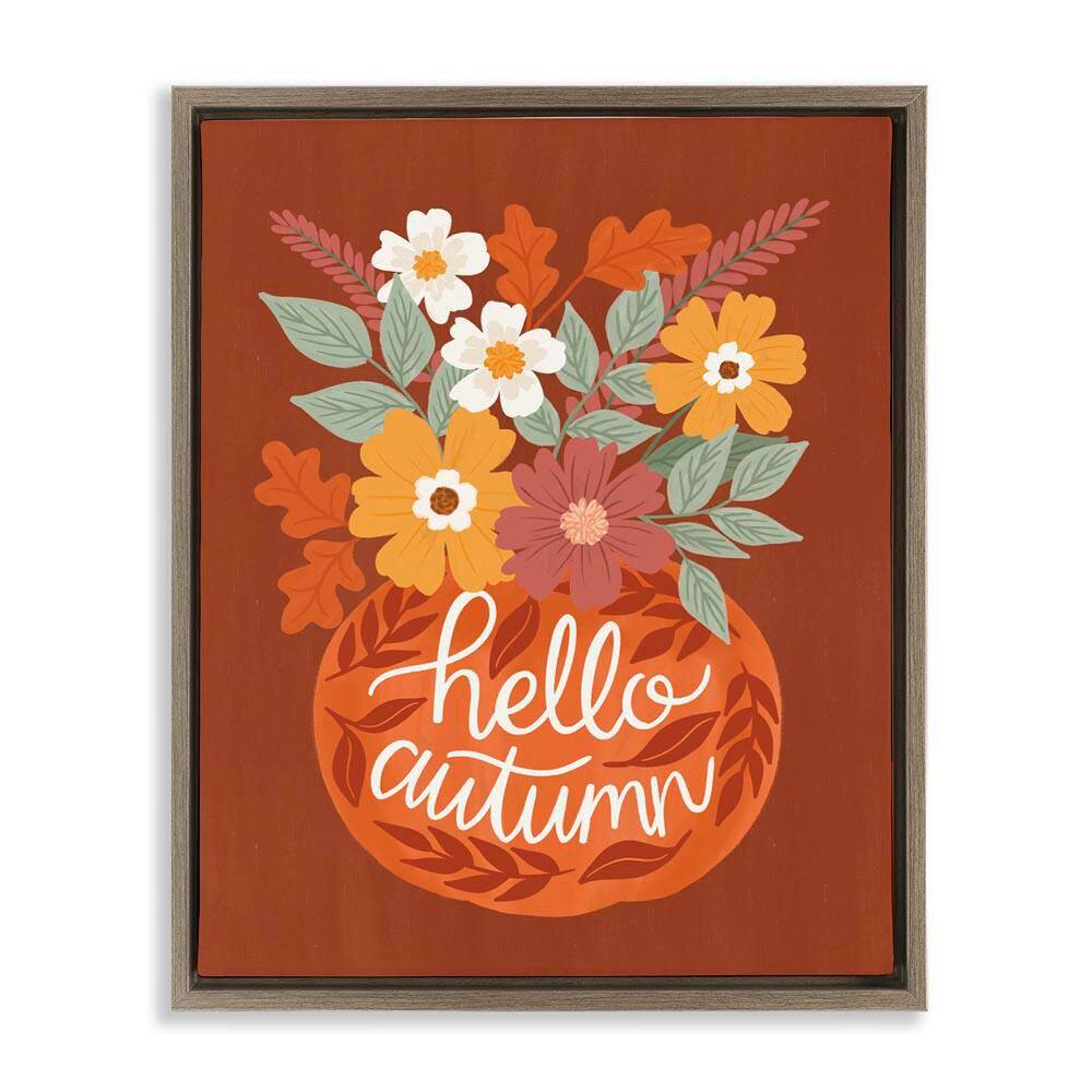 Hello Autumn Earthy Bouquet by Taylor Shannon Designs Brown Floater Frame Nature Graphic Art Print 21 in. x 17 in. price history on PriceWatchPro