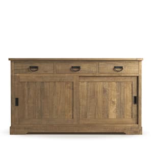 Riverbend 65 in. Natural Wood Dining Buffet with Sliding Door