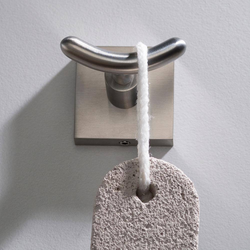 Brushed Nickel Modern Double Wall Mounted Robe Hook