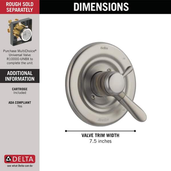 Stainless Delta T17038-SS Lahara Monitor 17 Series Valve Trim Only
