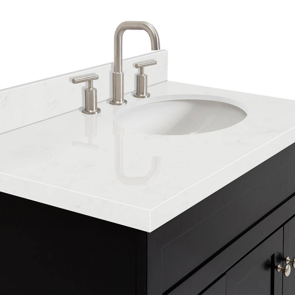Hamlet 36" Black Wood Single Basin Vanity with Quartz Top