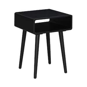 Napa 18 in. W Black 24 in. H Rectangle End Table with Storage Cubby