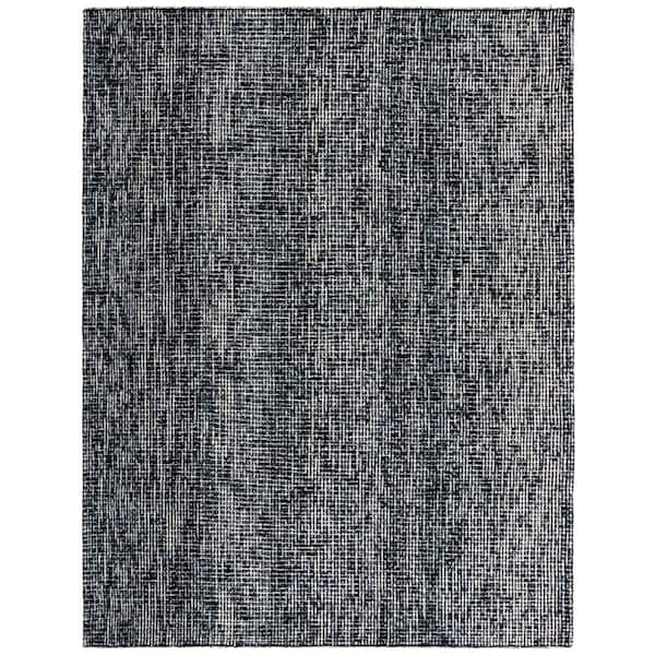Abstract 10 ft. x 14 ft. Black/Gray Speckled Area Rug
