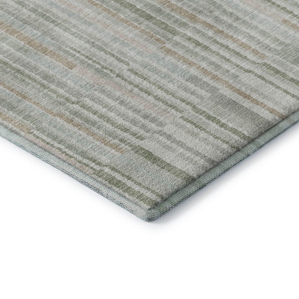 Mayfield Premium Machine Washable Abstract AMF2102 Sage 3 ft. x 5 ft. Area Rug