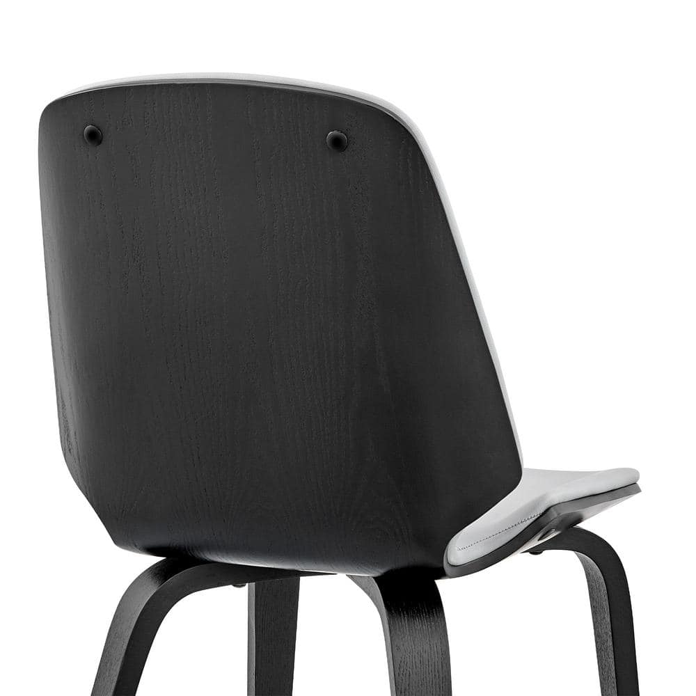 Elevated Gray Faux Leather Side Chair with Black Wooden Legs