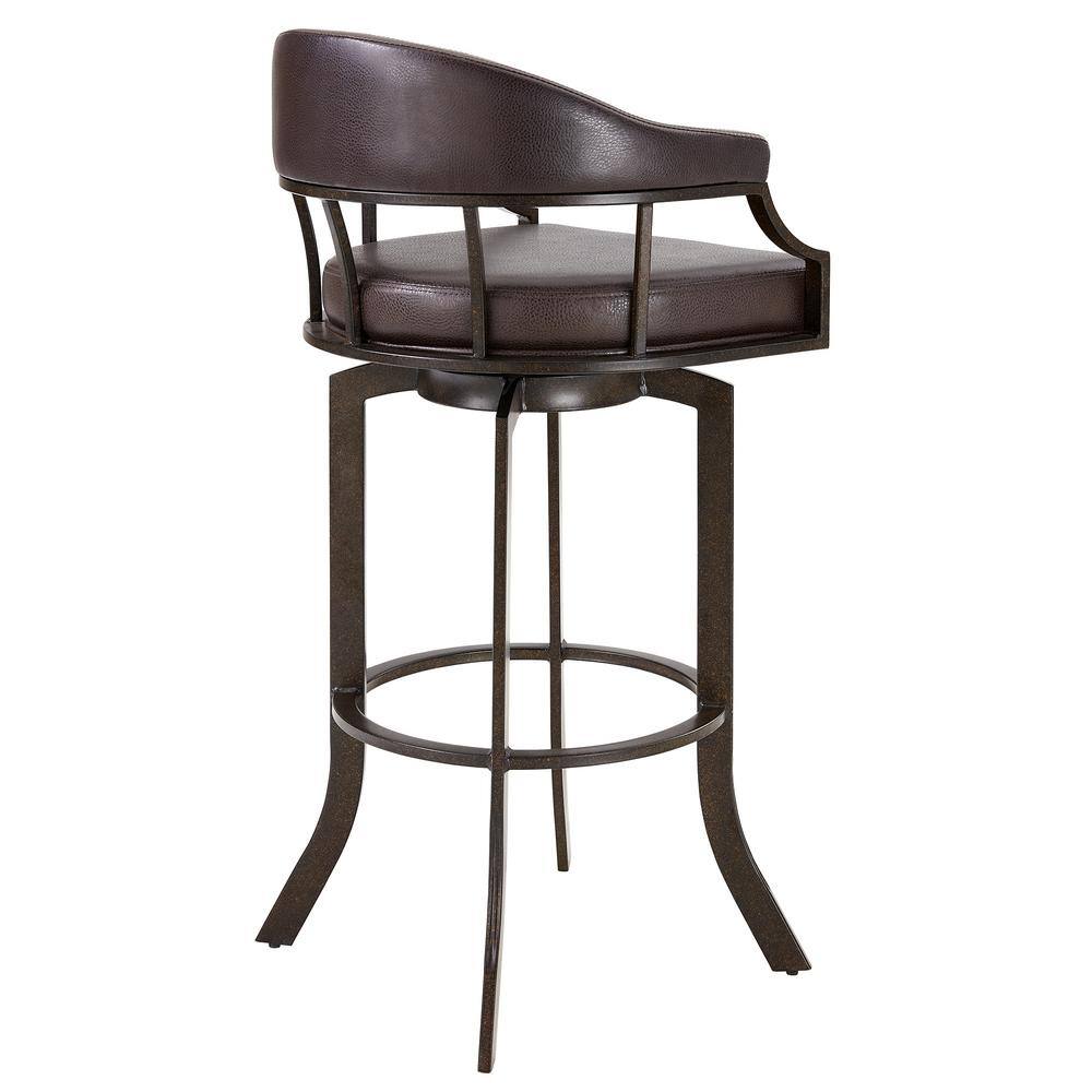 Titana 30" Gray Faux Leather Swivel Bar Stool