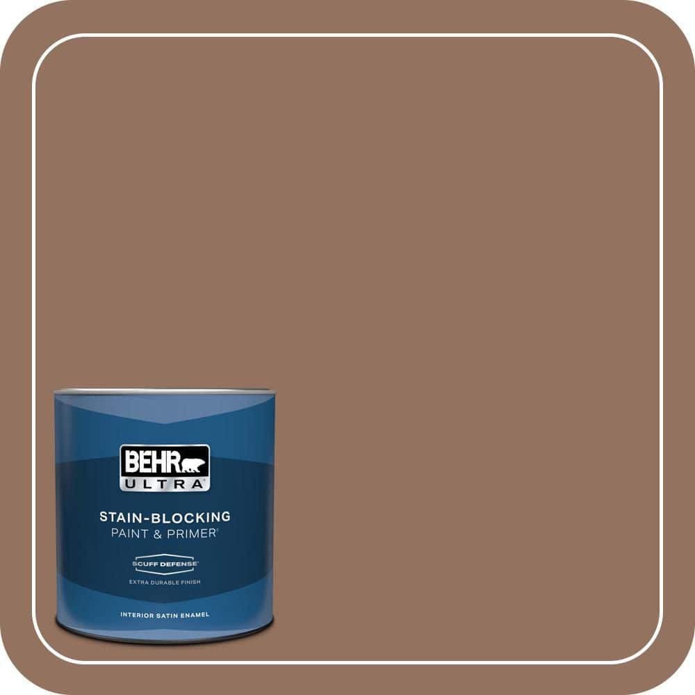 1 qt. #BXC-84 Corral Brown Extra Durable Satin Enamel Interior Paint & Primer product image for price tracking