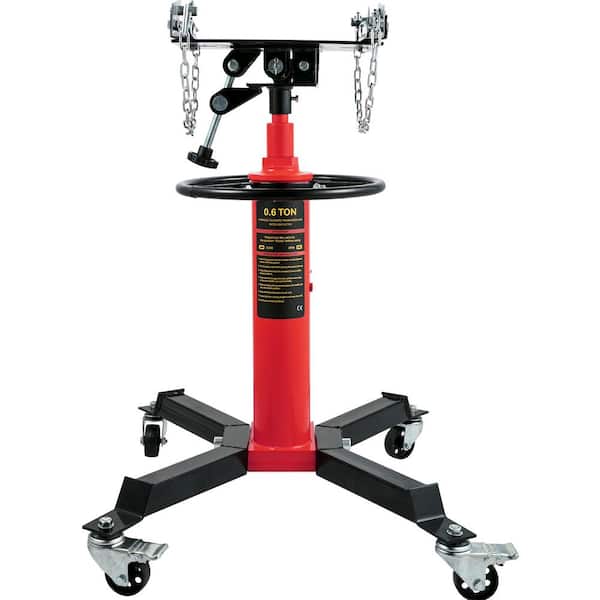 Transmission Jack, 3/5t /1322 lbs. Capacity Hydraulic Telescopic Transmission Jack, 2 Stage Floor Jack Stand, Foot Pedal