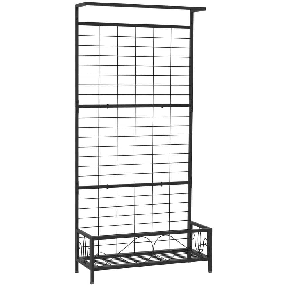 Tall Steel Plant Stand with Trellis and Hanging Bar, Kits & Accessories, 3