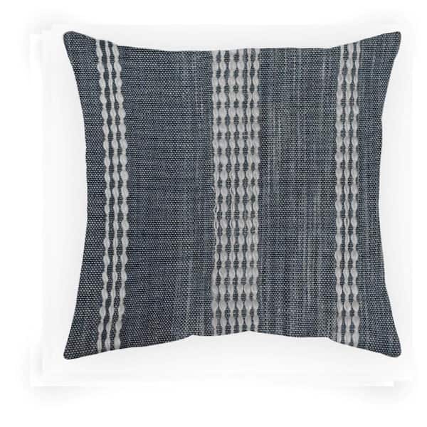 Unbranded 18 in. x 18 in. Woven Outdoor Multi-Stripe Recyled Polyester Throw Pillow