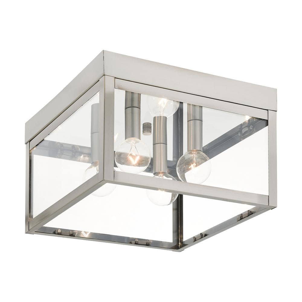 Creekview 4-Light Brushed Nickel Outdoor Flush Mount Light price history on PriceWatchPro