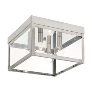 Creekview 4-Light Brushed Nickel Outdoor Flush Mount Light