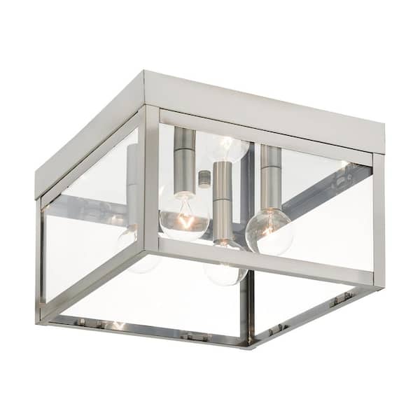 AVIANCE LIGHTING Creekview 4-Light Brushed Nickel Outdoor Flush Mount Light
