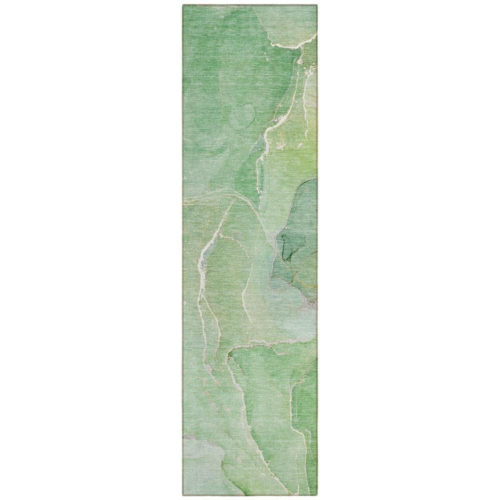 Green 2 ft. x 8 ft. Abstract Indoor / Outdoor Area Rug price history on PriceWatchPro