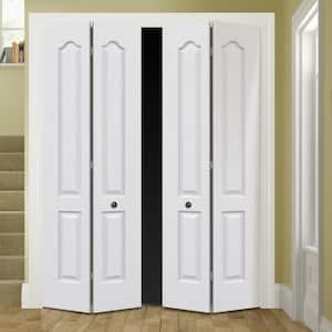 36 in. x 80 in. Camden Primed Textured Molded Composite Closet Bi-Fold Double Door