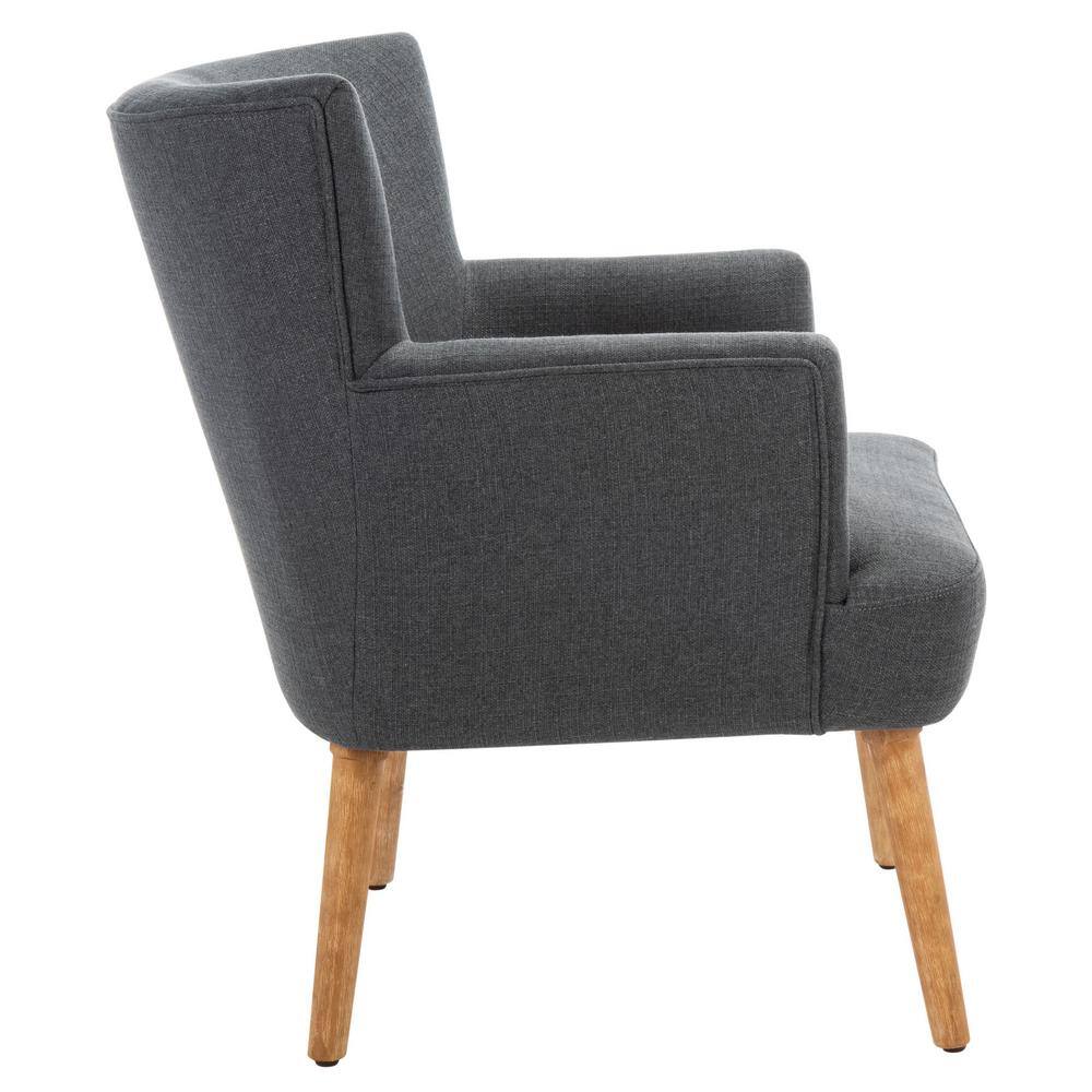 Mid-Century Chic Dark Grey Faux Leather Accent Chair