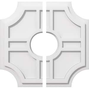 1 in. P X 6 in. C X 18 in. OD X 5 in. ID Haus Architectural Grade PVC Contemporary Ceiling Medallion, Two Piece