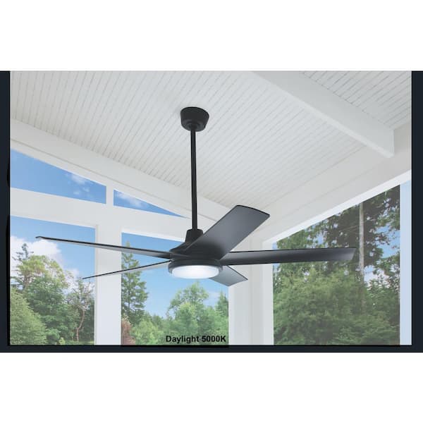 Hampton Bay Ladshaw 60 in. Indoor/Outdoor Wet Rated Matte Black