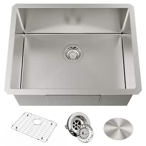 18 Gauge Stainless Steel 23in. Single Bowl Undermount Kitchen Sink with Accessories