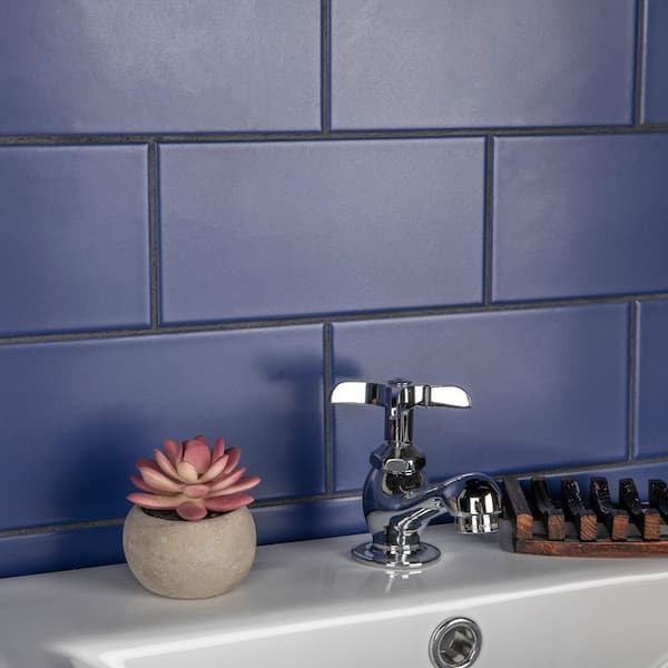 Projectos Royal Blue 3-7/8 in. x 7-3/4 in. Ceramic Floor and Wall Tile (11.0 sq. ft./Case)
