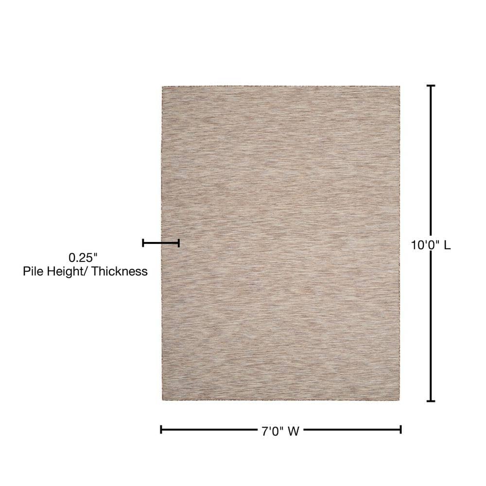 Positano Classic Beige Rectangular 7' x 10' Easy-Care Outdoor Rug