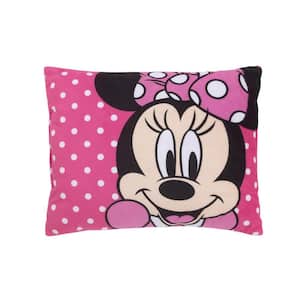 Minnie Mouse Bright Pink Soft Plush Decorative Toddler 15 in. x 11 in. Throw Pillow
